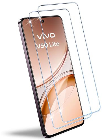 HidWee Protector Pantalla Compatible con VIVO V50 Lite 4G / 5G Cristal Templado, 2 Piezas HD Protector de Pantalla, Sin Burbujas, Anti-Arañazos, Antihuellas, 9H Dureza Vidrio Templado