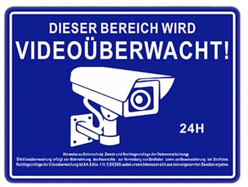 Sicherheitskamera-Schild – Videowarnung, Kamera-System-Etiketten | Aufkleber für Beobachtungsaufkleber, Sicherheitswiesenschilder