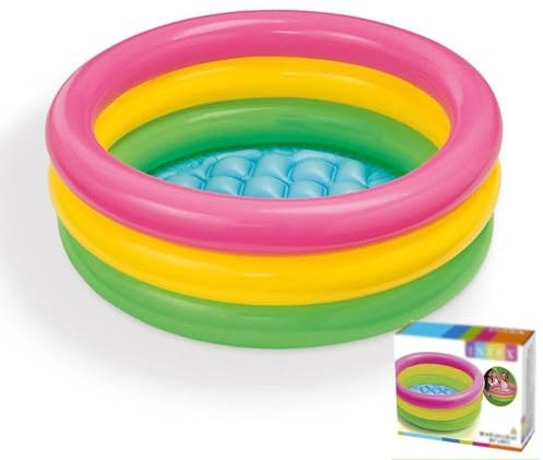 Ronde Pataugeoire Gonflable Piscine Gonflable Piscine Pataugeoire Ronde Piscine d'eau Piscine Hors Sol Ronde pour Intérieur Et Extérieur(147cm/58in)