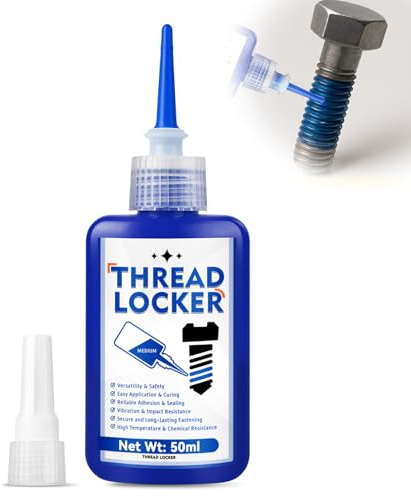 Bellifluous Thread Lock, 50ml Removable Blue Threadlocker (Medium Strength) for Nuts, Bolts and Metal Fasteners, Thread Sealant to Effectively and Lastingly Avoid Loosening and Leakage