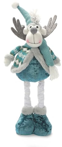 Weihnachtspuppe Teleskop Plüsch Spielzeug, Weihnachten Teleskop Stehend Weihnachtspuppe,Weihnachtsmann Schneemann Elch Puppe Deko Puppe Ornamente mit Teleskopbeinen Tischdekoration Basteln Deko
