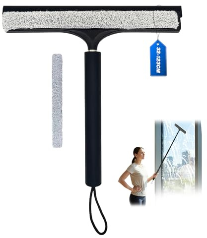 Mannicix Duschabzieher Langer Stiel, Abzieher Dusche Schwarz