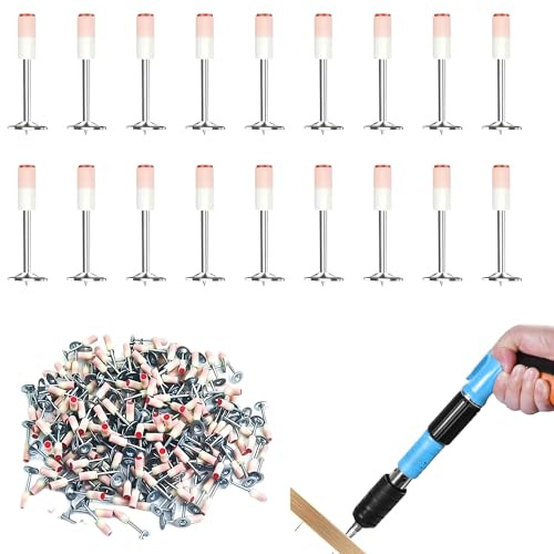YJFY 100 Stück Runde Nägel gehärtete stahlnägel 7,3 mm Nagelpistole Nägel Bolzenschussgerät Nägel Mini bolt pistolennagel für betonwand, dach linoleum nagel und betondecke kabelrinne (Red)