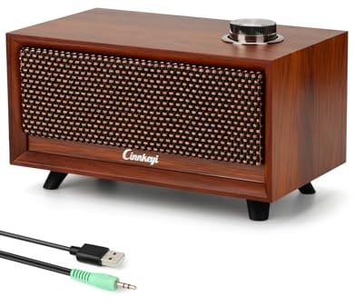 Soundbar per PC in legno – Altoparlanti per computer alimentati tramite USB | PC | Line-In | Bluetooth, 3 modalità, ingresso da 3,5 mm/USB, Soundbar per computer in legno, altoparlante compatto per