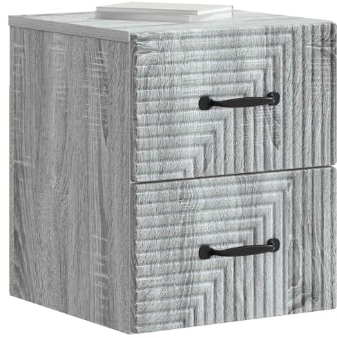 vidaXL Wandmontierter Nachttisch 2 pcs Graues Sonoma 34,5 x 33 x 40 cm, Schlafzimmer Nachttisch, modern, rechteckig, eleganter Stauraum, platzsparend, funktional, wichtig für Dein Zuhause