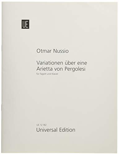 Variations on Arietta by Pergolesi Edition für Bassoon and Piano by Otmar Nussio