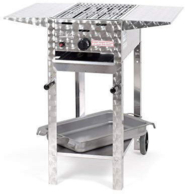 Gasgrill-Kombibräter 3,65 kW fahrbar mit Grillrost, Stahlpfanne und Abstellplatten 1-flammig Gasgrill Grill Gastrobräter Profigrill Verein