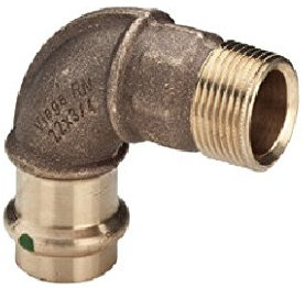 'Viega 2214 – Kurve 90 Grad Sanpress 2214 Durchmesser männlich 15 x 3/4 Bronze