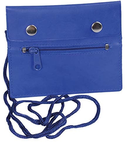 LEAS Brustbeutel Echt-Leder, blau Travel-Line
