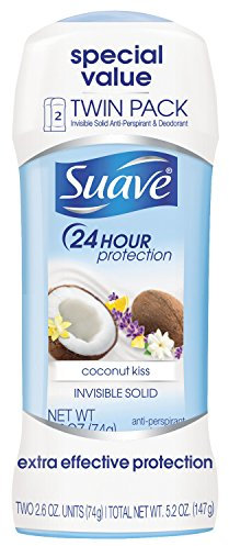 Suave Invisible Solid Twin Pack Antiperspirant Deodorant, Coconut Kiss, 2.6 Ounce by Suave