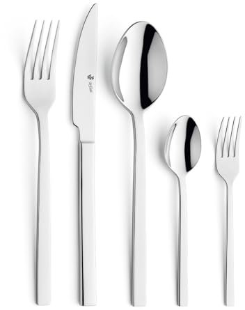 PW Paul Wirths Edge 8100 Besteck Set für 6 Personen, Essbesteck 30 teilig, Edelstahl rostfrei, poliert & spülmaschinenfest, Tafelbesteck mit Besteckkasten