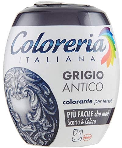 Coloreria Italiana Textilfarbe Antik-Grau, Flüssigkeit, 300g, Salz enthalten