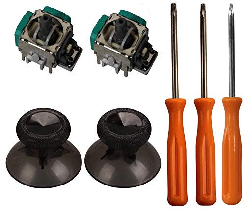 Joystick Xbox One, ENDARK 2 Stück 3D Joystick Wireless Controller Rocker T8 torx schraubendreher T10 Schraubendreher Werkzeug 2 Stück Thumbsticks Ersatzteile für Xbox One Controller (Schwarz)