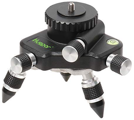 Adaptador del soporte Huepar AT2 - Base giratoria de 360° para el conector de trípode de nivel láser de línea, con montaje roscado estándar de 1/4 - Ajuste de giro fino base giratoria