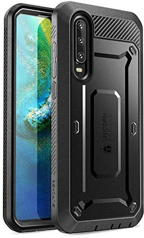 SUPCASE Custodia per Huawei P30, [Unicorn Beetle Pro Series], custodia a fondina resistente con pellicola protettiva integrata per Huawei P30 (versione 2019) (nero) - 6,1 pollici