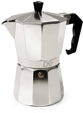 Dc Casa Caffettiera Espresso 6 Tazze - Moka Tradizionale in Alluminio per Caffè Espresso Italiano