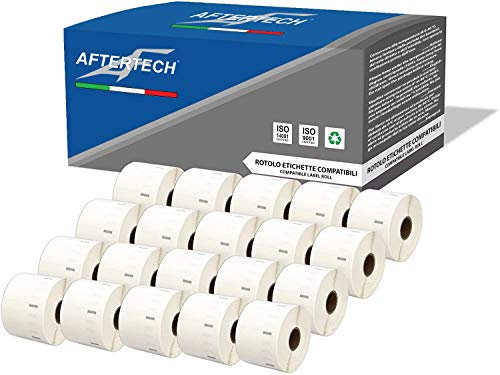 Aftertech 20x 11354 57x32mm Rollen kompatible Klebeetiketten (1000 Etiketten/Rolle = 20.000 insgesamt) für Dymo LabelWriter Seiko SLP Etikettendrucker S0722540 20x11354
