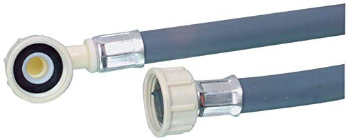 Invero Universal 3.5m Inlet Pipe Feed Hose 3/4'' Straight - 3/4'' Angled Thread Connection with 90 Degree Bend - 90 Bar Cold Water at 25 °C - for Washing Machines & Dish Washers - 3.5 Meters