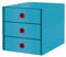 Leitz Click & Store Schubladenset, 3 Schubladen zur Aufbewahrung von Papieren, Dokumenten und Gegenständen, Größe A4, Stabiler Premium-Karton, Zuhause/Büro, Cosy Serie, Sanftes Blau, 53680061