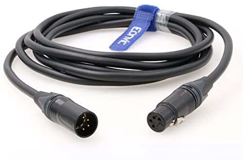 EONVIC 4-pin Male to Female 4Pin XLR Power Supply Cable for DSLR Camera (Original XLR Cable-3M)