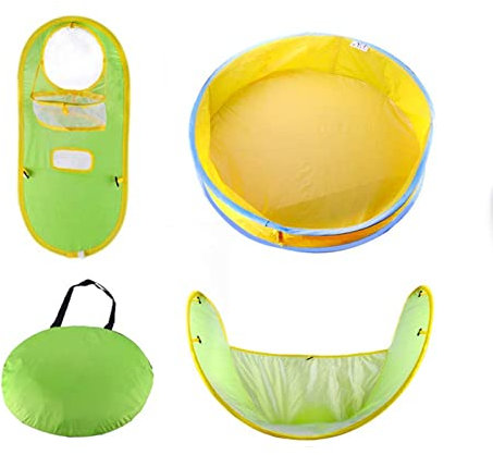 PW TOOLS Tente de Plage pour, Tente de Plage pour bébé UPF 50+ avec Piscine, Abat-Jour de Plage pour bébé UPF 50+, Piscine Portable avec abri, abri Pare-Soleil pour Tout-Petit, bébé