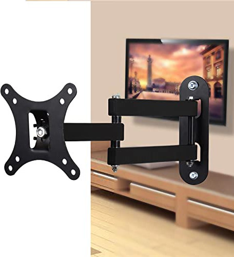WKLSRHBD Full Motion TV Wall Mount for 10-27 Inch TVs with Articulating Arms Swivels Tilt Extension - Wall Mount TV Brackets VESA 100x100 Fits OLED 4K TVs Up to 22 lbs (10)