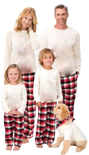 SAMGU Weihnachten Schlafanzug Familien Pyjama Set Lang Tops+Hosen Strampler Neujahr Zweiteiliger für Vater, Mutter, Kinder