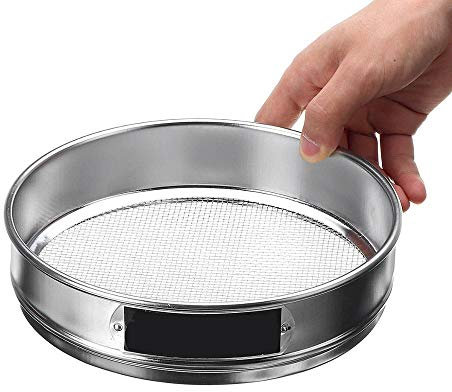 SLOYCA Tamiz de Laboratorio de Acero Inoxidable 304 Redondo de 2-500M, tamiz estándar de Apertura, coctelera, Filtro de Polvo de harina de Cocina, colador de Suelo, 1 ud.