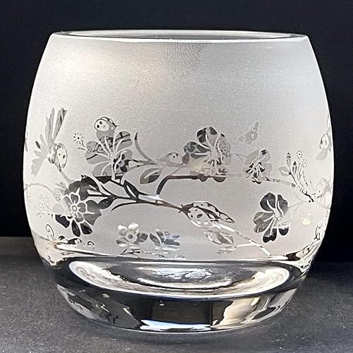 Animo Glass Small Crystal Glass Tealight Candle Holder - Ladybird
