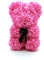 Amtang Rose Flower Bear Artificial Flower Hand Made Bear For Valentine's Day Birthdays Romantic Weddings Christmas Rose Gifts (25cm Pink)