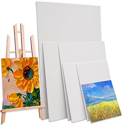 6 Stück Leinwand zum Bemalen Set, Canvas Leinwand 30x20, 20x15, 15x10 | 20x20, 15x15,10x10cm, Kleine Leinwand, Leinwände zum Bemalen, Leinwand Rahmen Keilrahmen Set, für ölfarben, Gouache