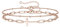 TINGN Layered Bracelets for Women, 14K Rose Gold Filled Layered Bead Chain Cross Rose Gold Bracelets Handmade Paperclip Chain Gold Bracelets for Womens Teenage Girls Jewelry Teen Girl Gifts