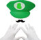 Miotlsy Kostüm Kinder, 3 Pcs Luigi Kostüm Cosplay mit Mütze Bart Handschuhe für Mädchen, Bodysuit Cosplay für Karneval Halloween Weihnachten Faschingskostüme