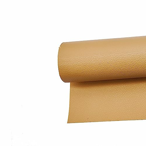 Surriba Selbstklebende Leder, Kunstleder Flicken Selbstklebend Reparaturset für Motorrad Sofa Rückenlehne Stühle Handtasche 10 * 150cm Flachsfarbenes Aprikosenbraun