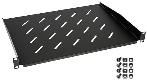 HMF 65499 Estante para Armario de Servidor | 19 Pulgadas | 1 U | 350 mm de Profundidad de Montaje | Negro