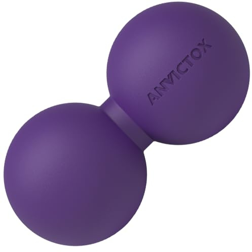 ANVICTOX Peanut Massage Ball,Double Lacrosse Ball for Neck and Back,Medium Density Myofascial Release Massager Ball for Deep-Tissue Massage Muscle Knots Yoga Therapy(Purple)