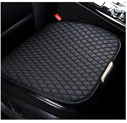 CGFAMDY 2 Pcs Auto Sitzkissen Pad, Universal Anti-Rutsch Atmungsaktiv Komfort Auto FrontSeat Kissen Matte, Fahrzeug Interieur Zubehör für LKW, Autos, Van (Schwarz)
