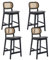 Wahson Rattan Barhocker 4er Set, Barstuhl Bistrohocker gepolsterte Sitzfläche aus Kunstleder Küchenhocker Tresenhocker für Kücheninsel/Hausbar