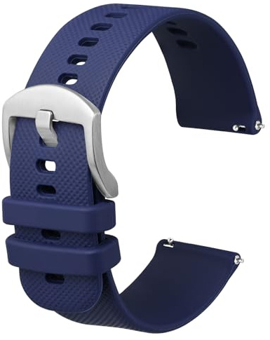 Anbeer Bracelets de Montres en Silicone pour Femme Homme, 24mm Bracelets de Montre en Caoutchouc à Déclenchement Rapide,Bleu