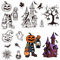 craspire Happy Halloween Pumpkin Clear Stamps Trick Or Treat Horror House Silikonstempel Fledermaus Spinnennetz Gummi Transparenter Stempel Für Kartenherstellung DIY Scrapbooking Journal