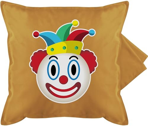 Shirtracer Kissenbezug - Karneval & Fasching - Kissen - Clown Emoticon - 50 x 50 cm - Gelb - fasnachts fasent Faschings karmeval Fastnacht karnewal fasnacht straßenkarneval und. kölner Koeln gärtner