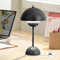 LED Flowerpot Tischlampe Kabellos Akku Pilz Lampe, Modern Macaron Lampe Retro Touch Dimmbar Tischleuchte mit 3 Farben Nachttischlampe für BüRo,Bars,Wohnzimmer,Schlafzimmer (Schwarz)