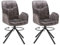 IDIMEX Esszimmerstuhl MARIBOR Drehbar, Esszimmersessel im modernen Design aus Polyester, Lounge Sessel im 2er-Set in anthrazit mit stabilem Metallgestell