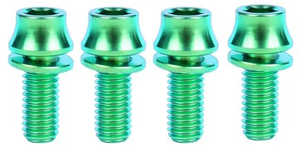 UHDFBDHF 4PCS Titanium Inside Hex Bolts M5x12mm with Washers for Bicycle Water Bottle Cage (Green)
