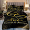 Freyamy Partner Bettwäsche 135x200cm 4teilig Schwarz Gold 3D Herz Bettwäsche für Paare 100% Mikrofaser Pärchen Bettwaren-Sets Liebe Bettbezug mit Reißverschluss und 2 Kissenbezug 80x80cm