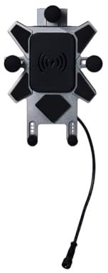 HBYLEE-Motorcycle Phone Mount For 4.0-7.0 Phones Motorcycle Fork Stem Phone Holder Wireless/USB C Charger Quick Charge Anti-Theft Handlebar Mirror Base Motorbike Cellphone Mount
