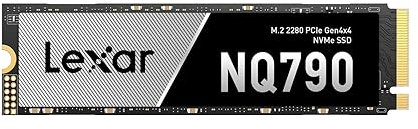 Lexar NQ790 SSD 4TB M.2 2280 SSD NVMe 4 TB interne SSD PCIe 4.0 Gen4x4, bis zu 7000 MB/s Lesen, 6000 MB/s Schreiben, interne SSD kompatibel mit PS5 PC Gaming