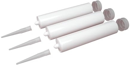 DIAMANT Polymer Lot de 3 cartouches vides rechargeables avec pointe, idéales pour le mastic et les colles (320 ml)