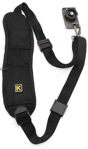 London Express Camera Shoulder Strap, Anti-slip Over Shoulder Camera Sling Strap Quick Release with Safety Tether, Comfortable Camera Neck Strap for for Canon Nikon Sony DSLR SLR, Black, One Size