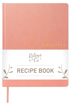 Rileys - Libro de recetas de 8.5 x 11 pulgadas, diario de recetas en blanco para escribir sus propias recetas, melocotón